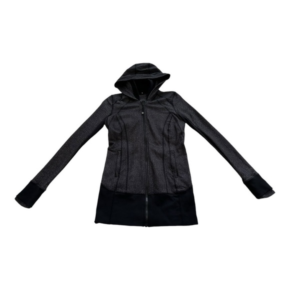 Lululemon Heathered Herringbone Daily Practice Hooded Jacket - Size 8 - Picture 1 of 16